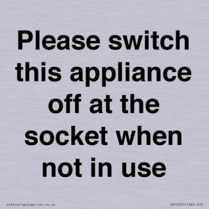 Please switch this appliance off at the socket when not in use
